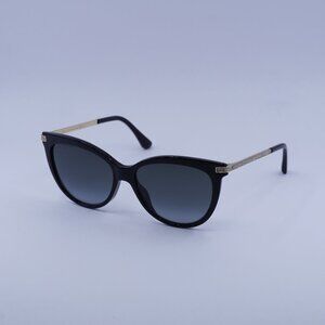 Jimmy Choo AXELLE/G/S 0807 9O Sunglasses Black/Gold Cat Eye Frame, Grey Lenses